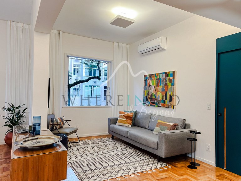 Apartamento reformado com jardim de inverno em Copacabana