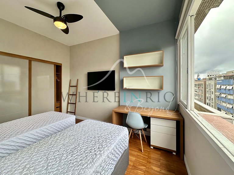 Apartamento reformado con vistas despejadas en Copacabana